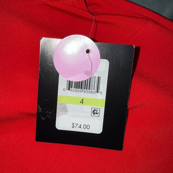 DKNY Red Ruched Long Sleeve Bodycon Dress - Picture 7 of 7